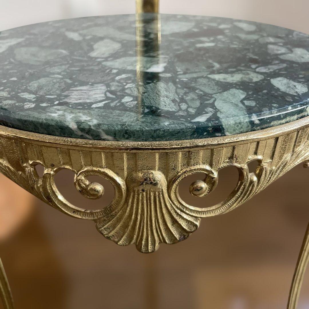 イタリア製 大理石 真鍮 花台 飾り台 猫足