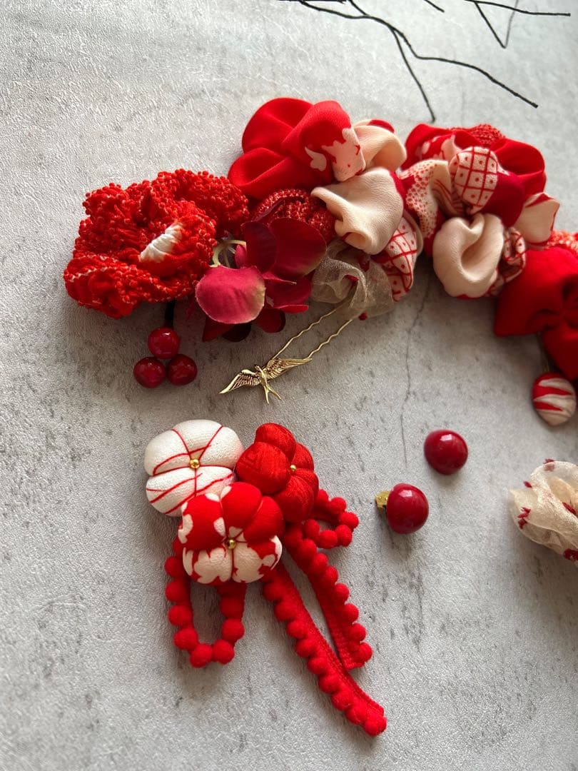 り*様 七五三　七五三髪飾り　ヘッドドレス　着物髪飾り　リメイク髪飾り　031