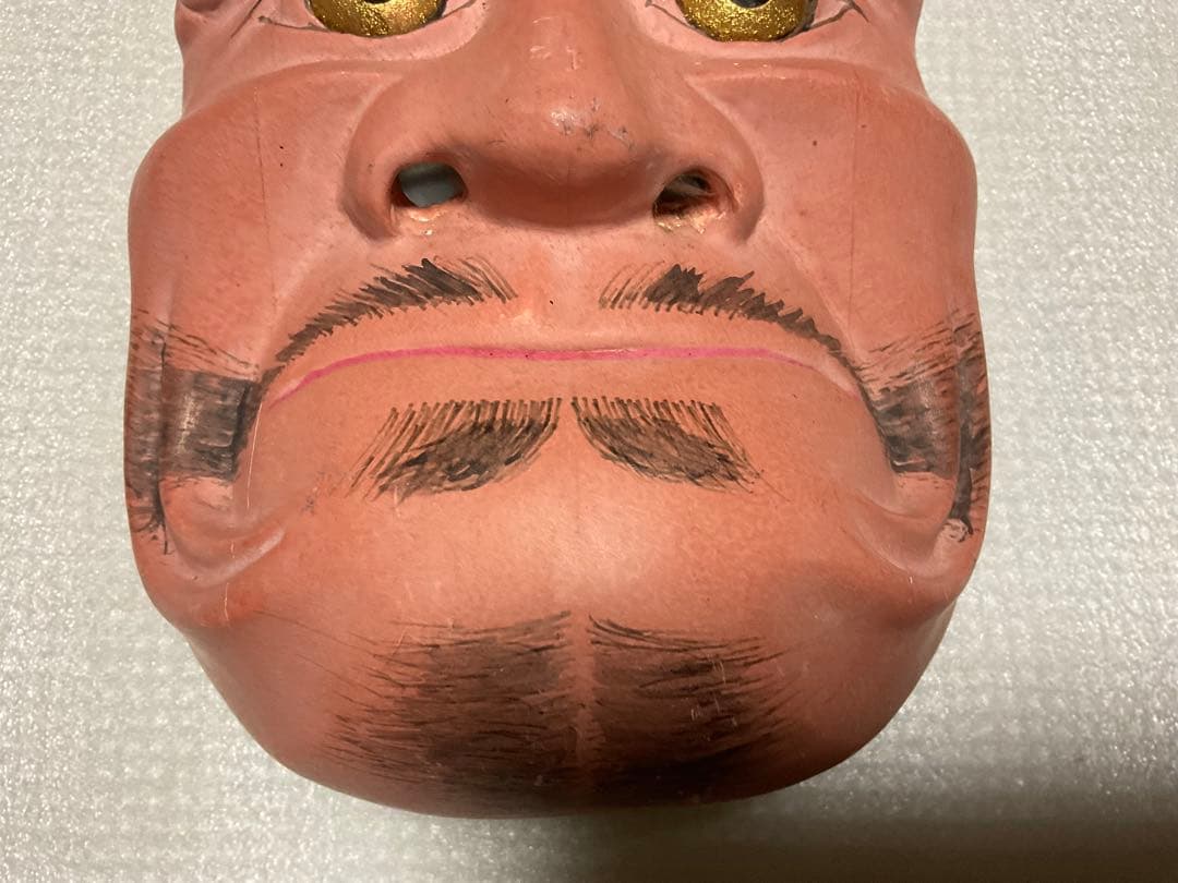 備前神楽祭面／木製。【昭和の作品 美品】。