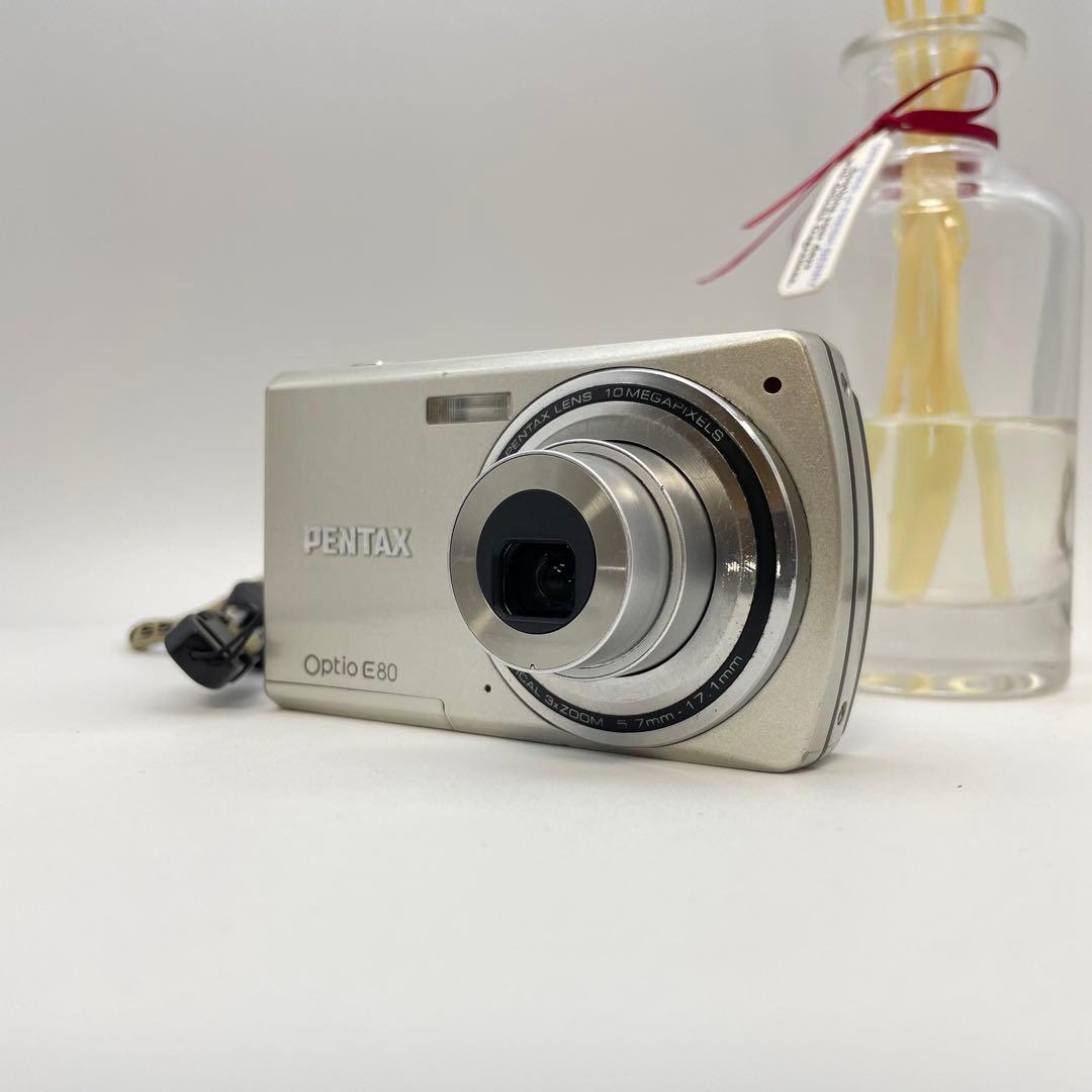スマホ転送OK✨PENTAX Optio E80✨動作確認済 単三電池 可愛い