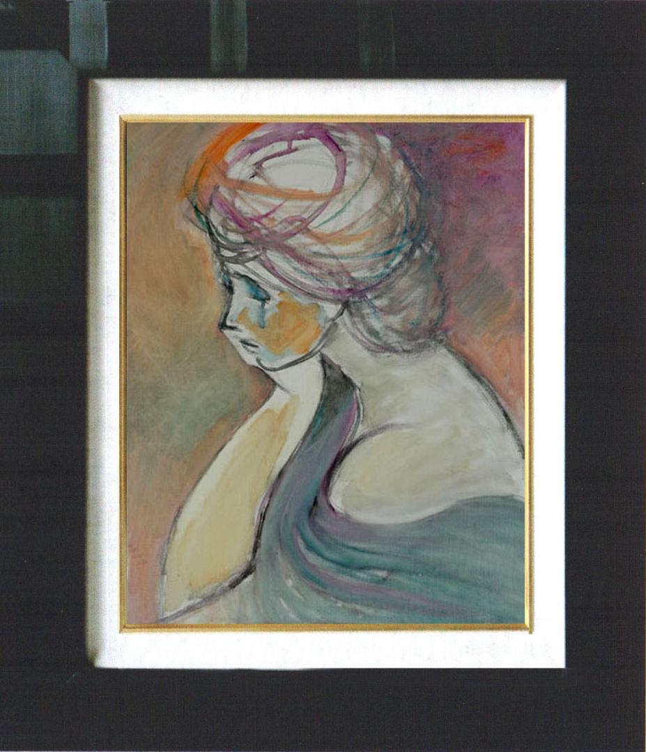 油絵 菅家令子 絵 絵画 インテリア F6-080712 人物 女性像