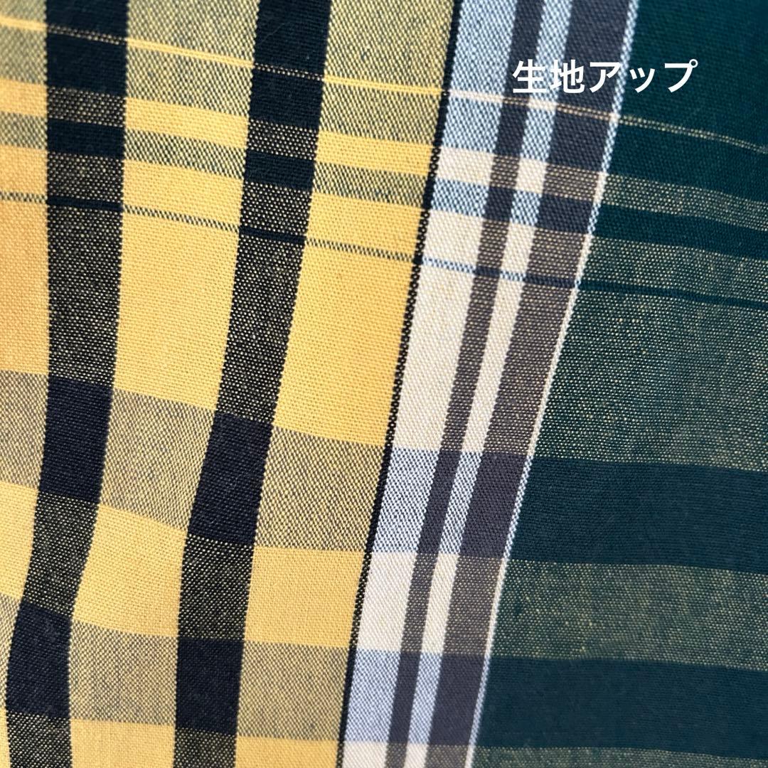 匿名発送】SOU・SOU 広形もんぺ 伊勢木綿20/20二筋布団縞深緑色×藤黄