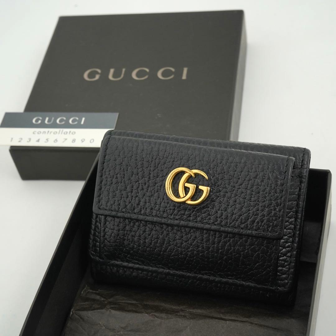 ✨新品未使用・箱付き✨GUCCI ミニ財布マーモントエンボスロゴGG
