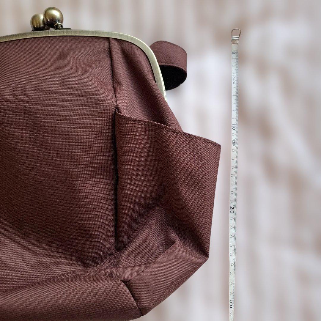 あやのこうじ　がま口ショルダーバッグ　コーデュラ®のがまぽちゃバッグ