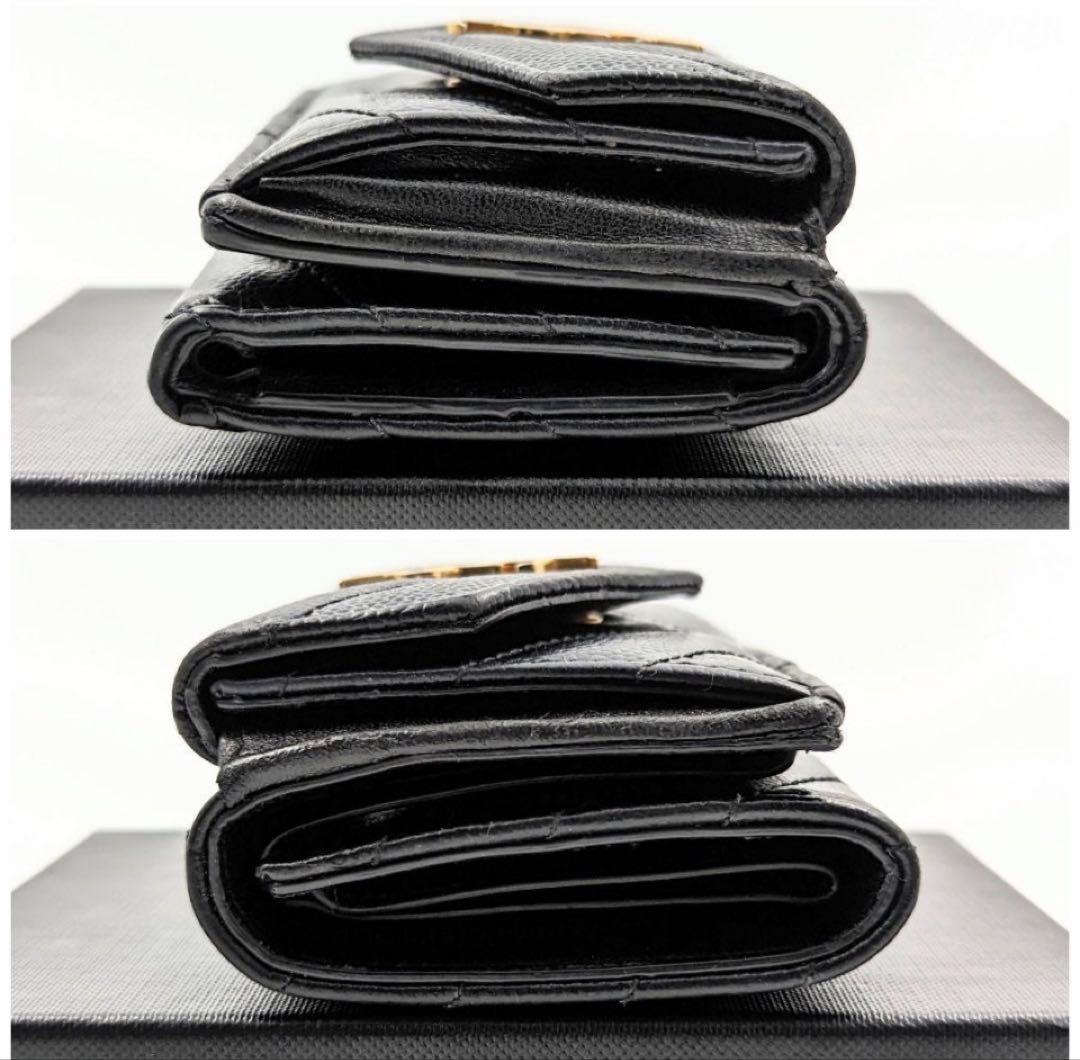 Saint Laurent サンローラン 三つ折り財布 キャビアスキン 匿名配送