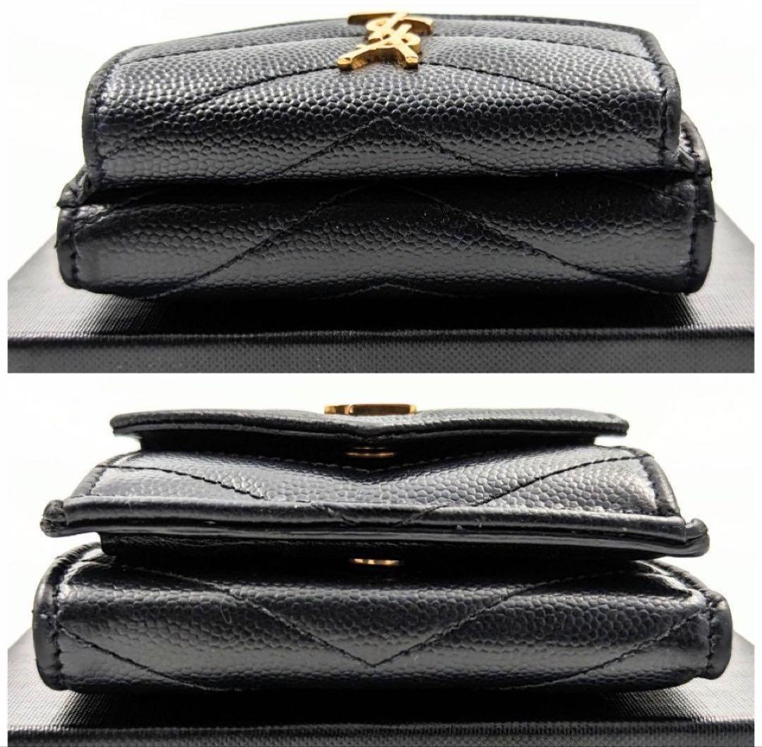 Saint Laurent サンローラン 三つ折り財布 キャビアスキン 匿名配送