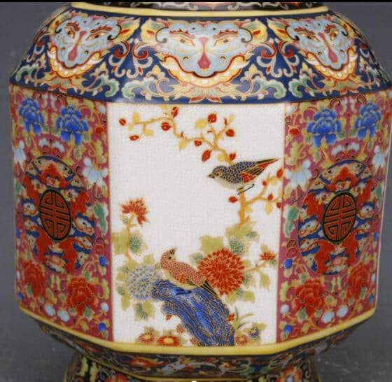 清朝 乾隆年製 エナメル 花瓶 工芸品 磁器 置物 アンティーク コレクショ7