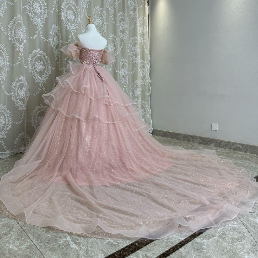 【まるこさん専用】ピンクドレス オフショルダー パニエ付き