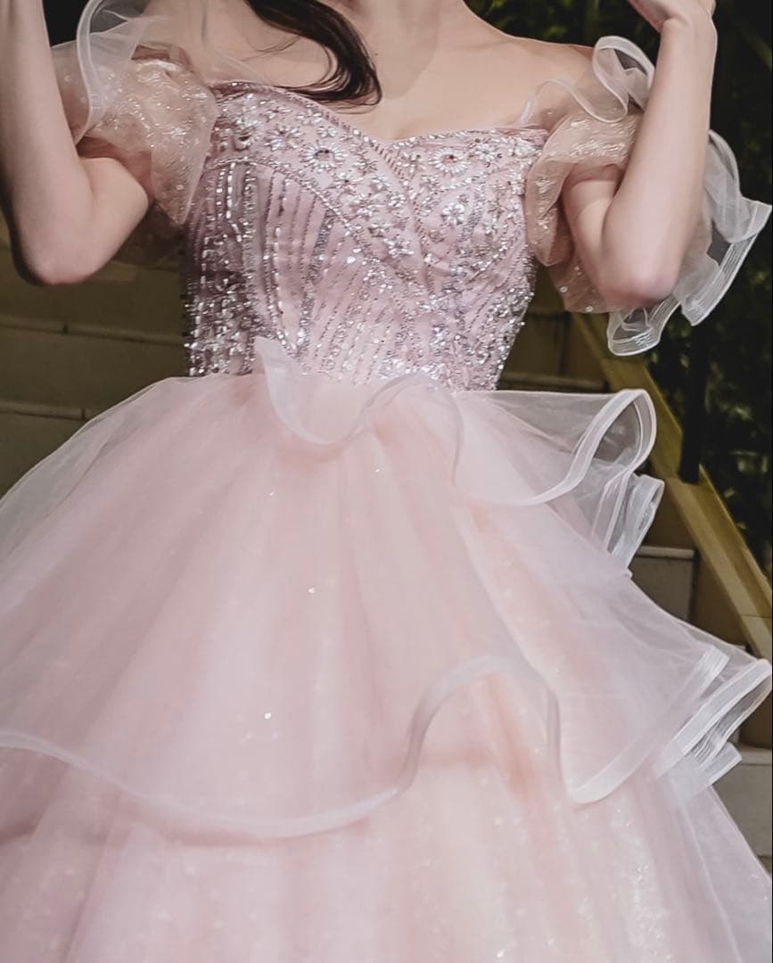 【まるこさん専用】ピンクドレス オフショルダー パニエ付き