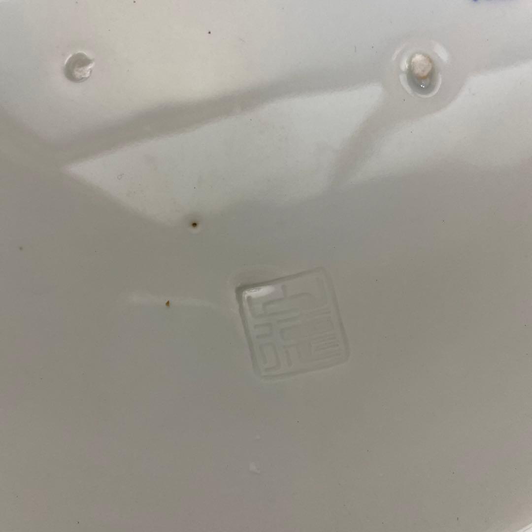 有田焼色絵扇面巻物の図大皿ニ枚