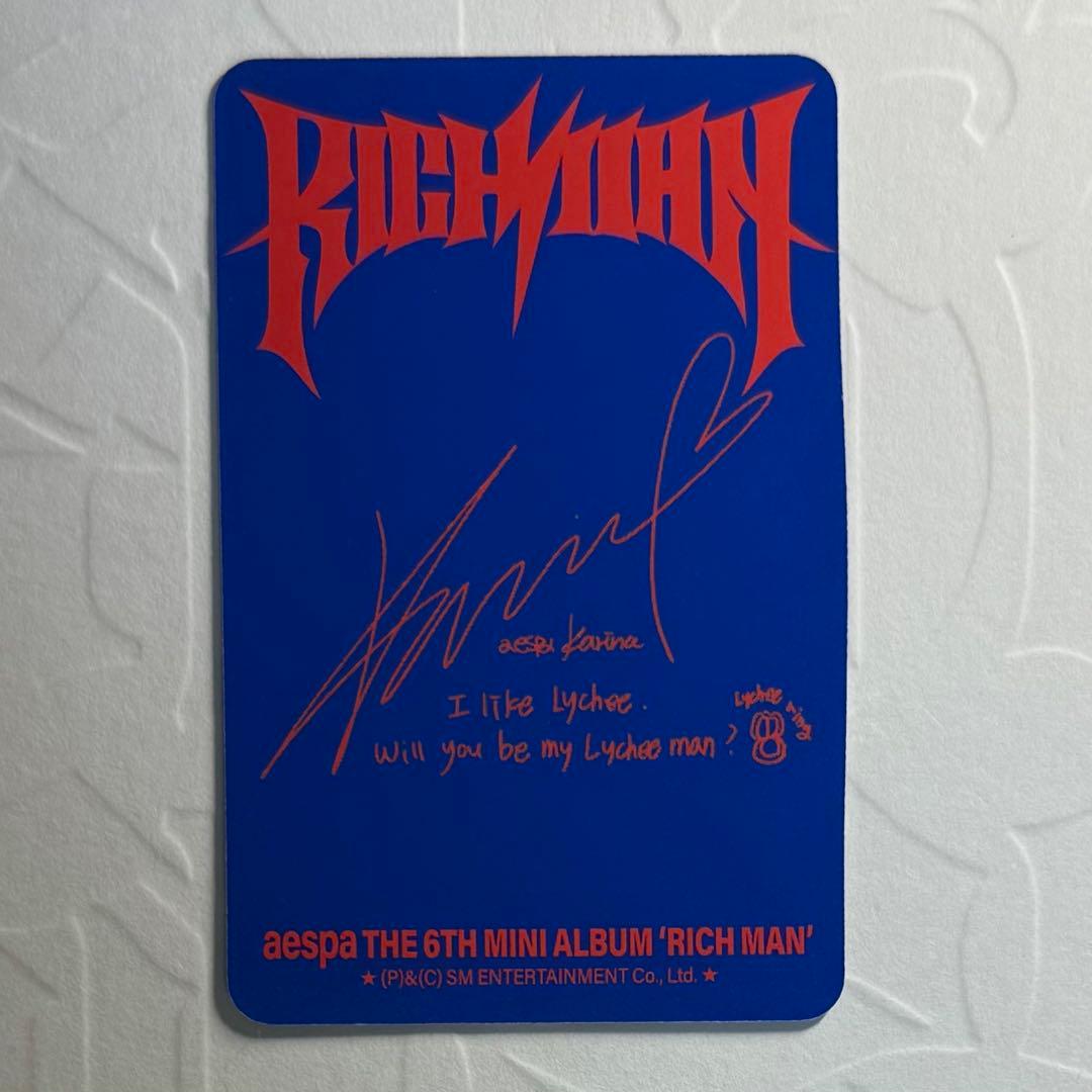 aespa rich man カリナ 直筆 サイン トレカ アルバム セット - メルカリ