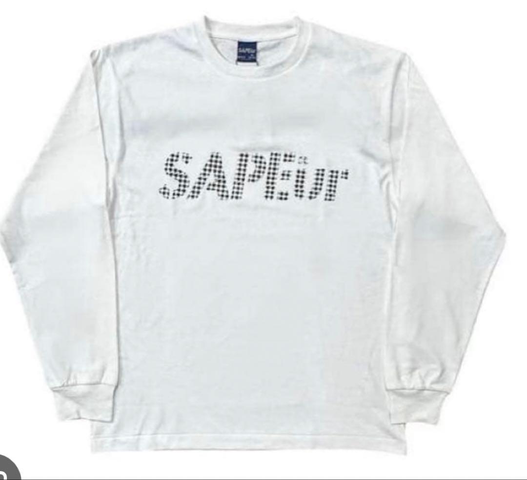 SAPEUR ホワイト Tシャツ XL 千鳥柄 - メルカリ