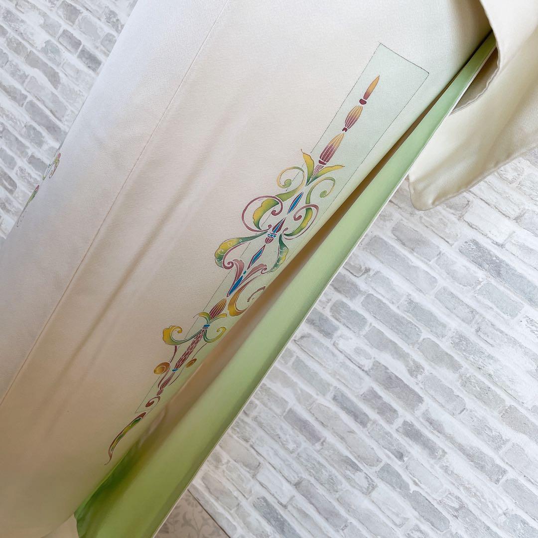 訪問着 フルセット 西洋柄 オフホワイト 金彩加工 着物 Q5