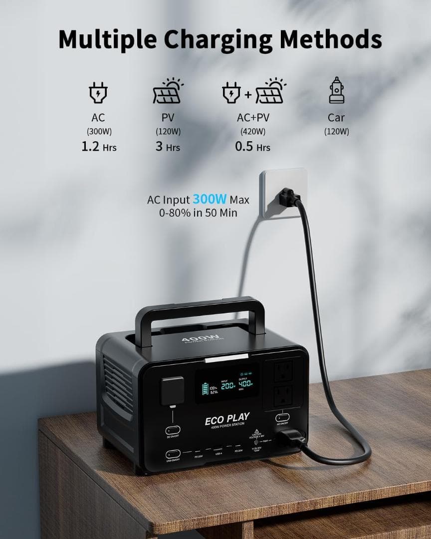 ECO PLAY 400W ポータブル電源