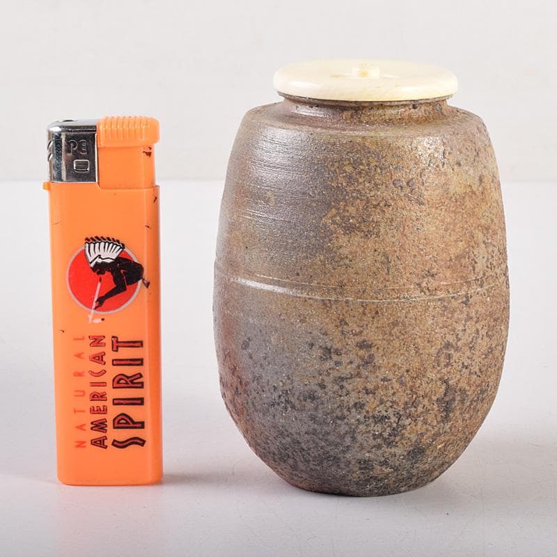 茶道具 備前焼 木村桃山作 茶入 袱紗付 共箱 V R7875 - メルカリ