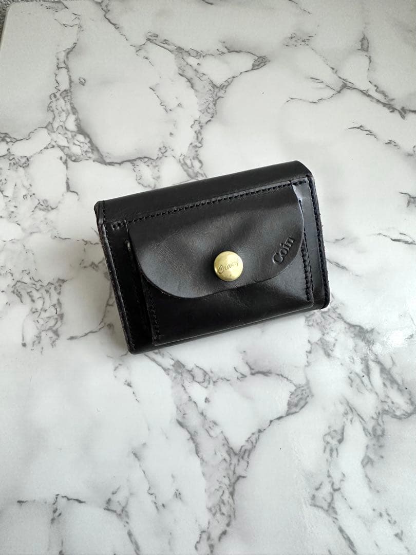 池之端銀革店 Cramp UKブライドルレザーフロント金具 コンパクトウォレット