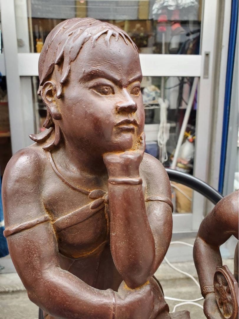 彫刻家 平野千里作 『 飛翔 』ブロンズ 検索西日暮里仏像 在銘,作家物,置物