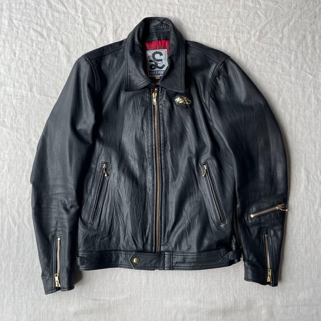 RALEIGH マックショウ 革ジャン レザージャケット ブラック ゴールド RALEIGH マックショウ 革ジャン レザージャケット ブラック ゴールド
