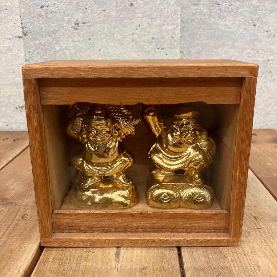 昭和レトロ 金華山黄金山神社 木枠入 七福神 恵比寿 大黒天 縁起物