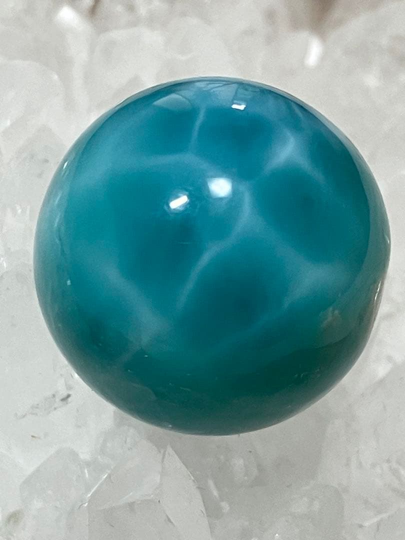 コレクションレベル　ラリマー丸玉　19.2mm 穴開き