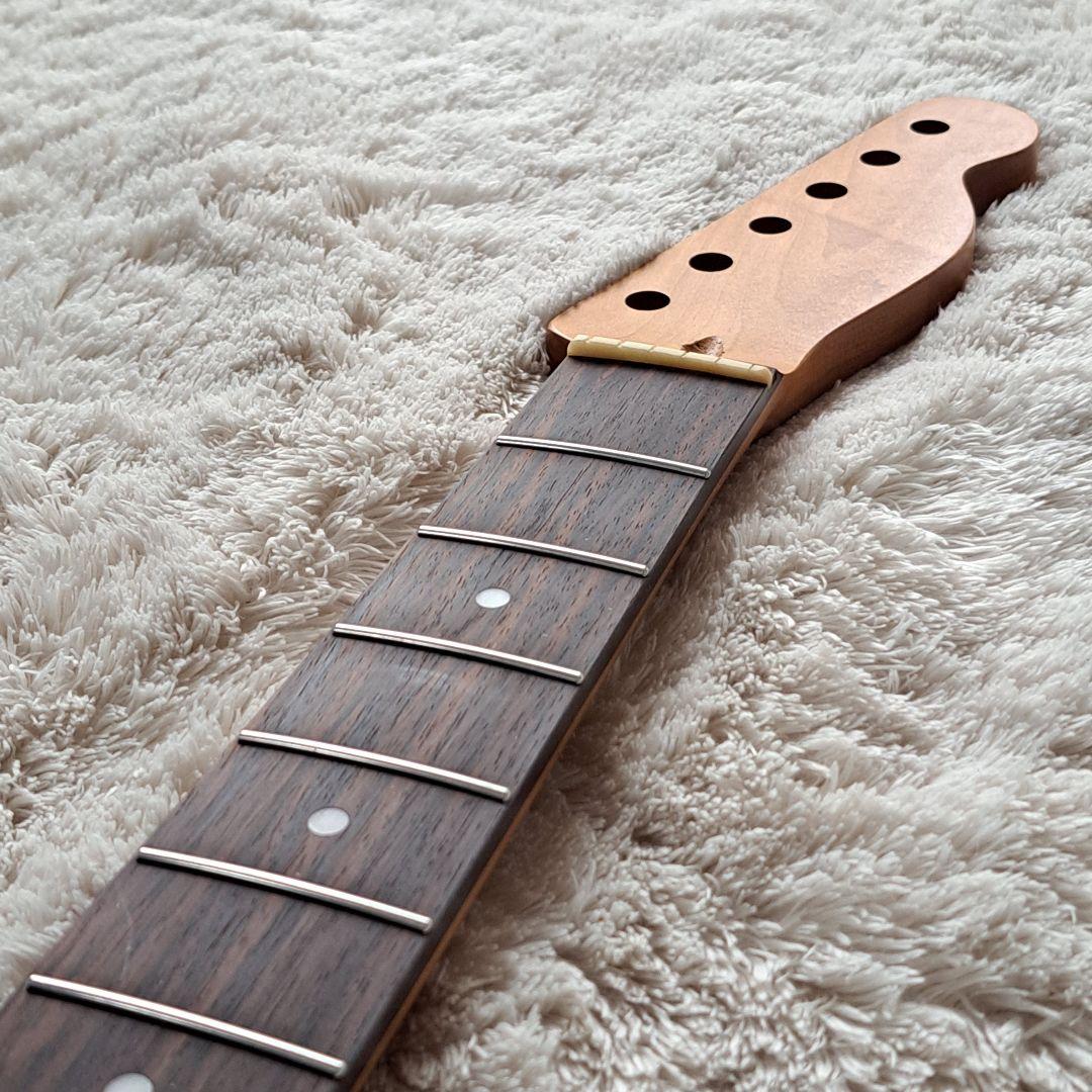 テレキャスターネック カナダローステッドメイプル材ローズ指板