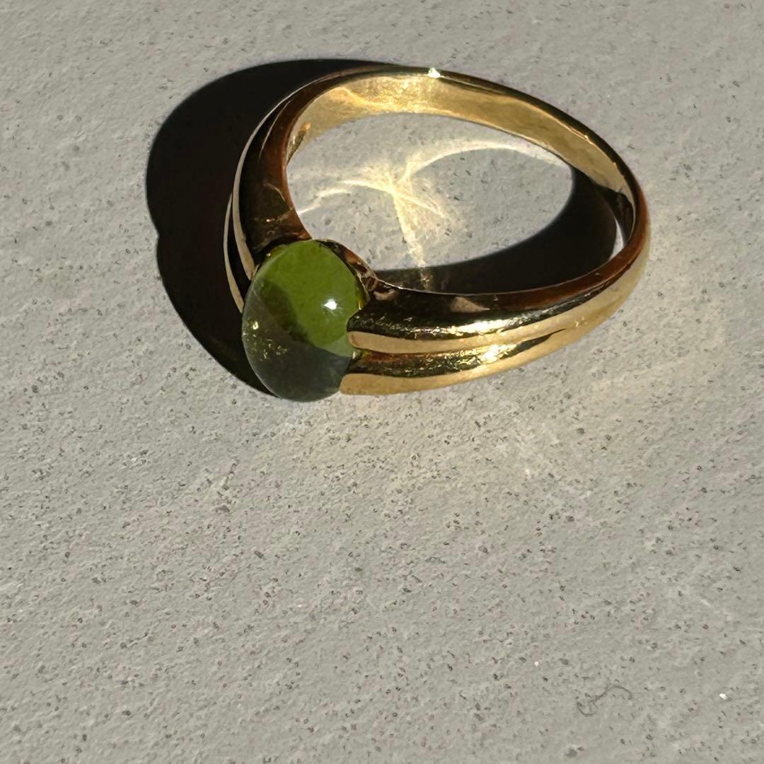 た*だ様 k18 ゴールド　ペリドットリング 11号　　ジュエリーマキ