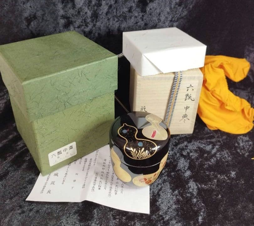 A898 茶道具 棗 『大蔵』 螺鈿細工 研ぎ出し A898 茶道具 棗 『大蔵