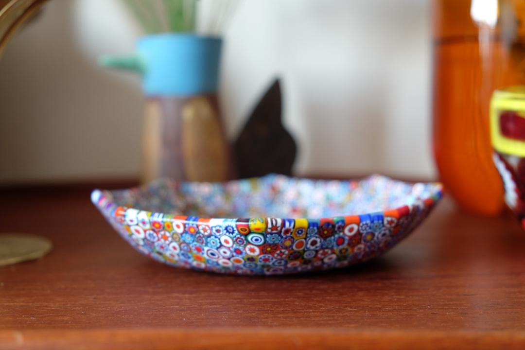 ベネチアンガラスムラーノミルフィオリプレート