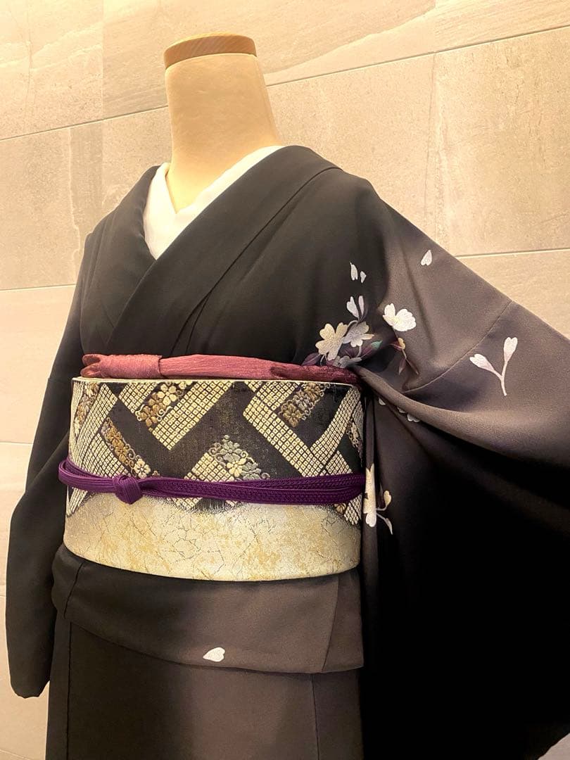 訪問着 月花桜模様 未使用 袋帯セット - メルカリ