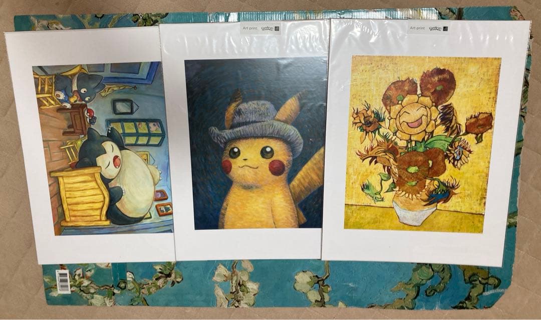 日本未発売】ゴッホ美術館×ポケモン ピカチュウアートプリント3枚セット