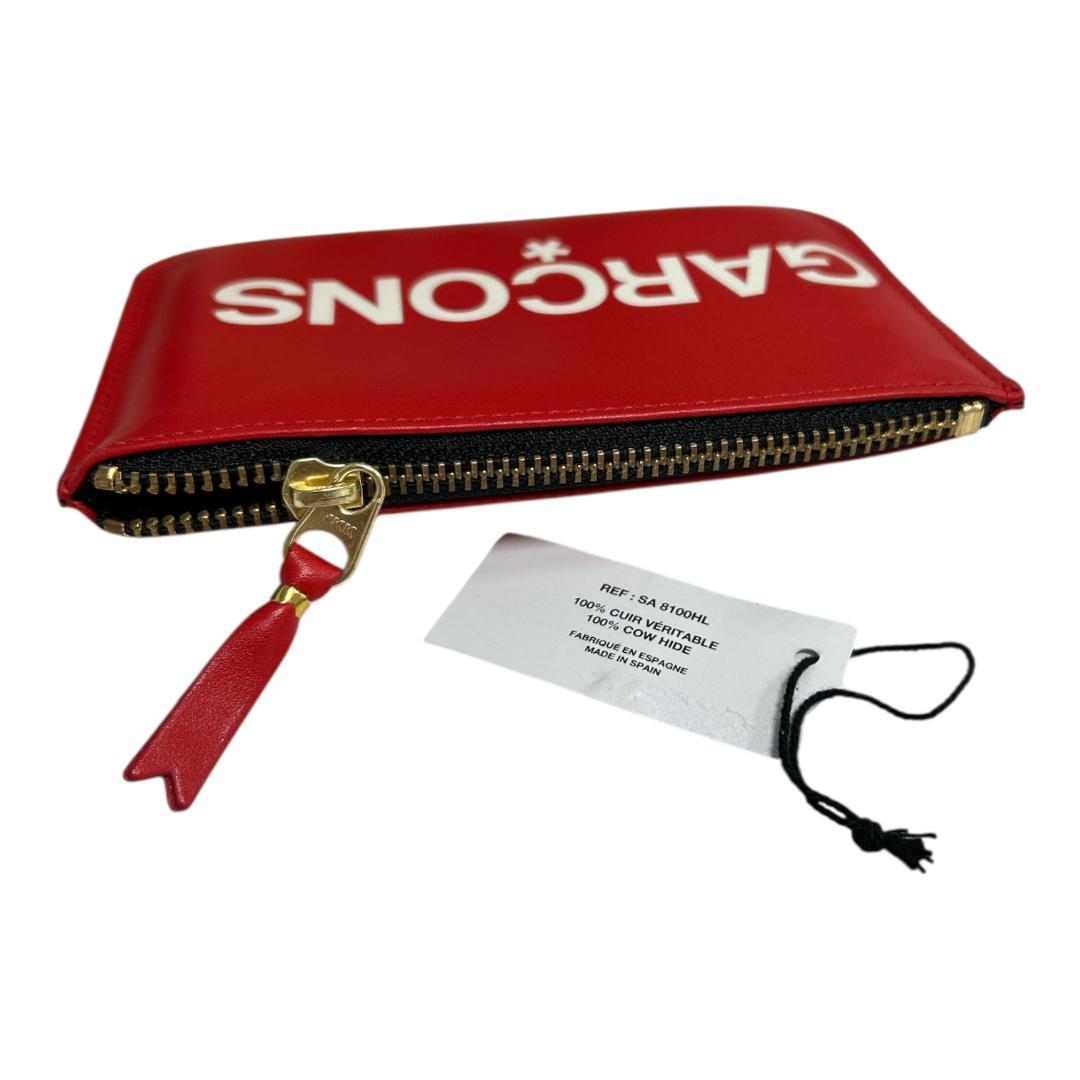 新品 コムデギャルソン CDG ロゴ ウォレット レッド 送料込み