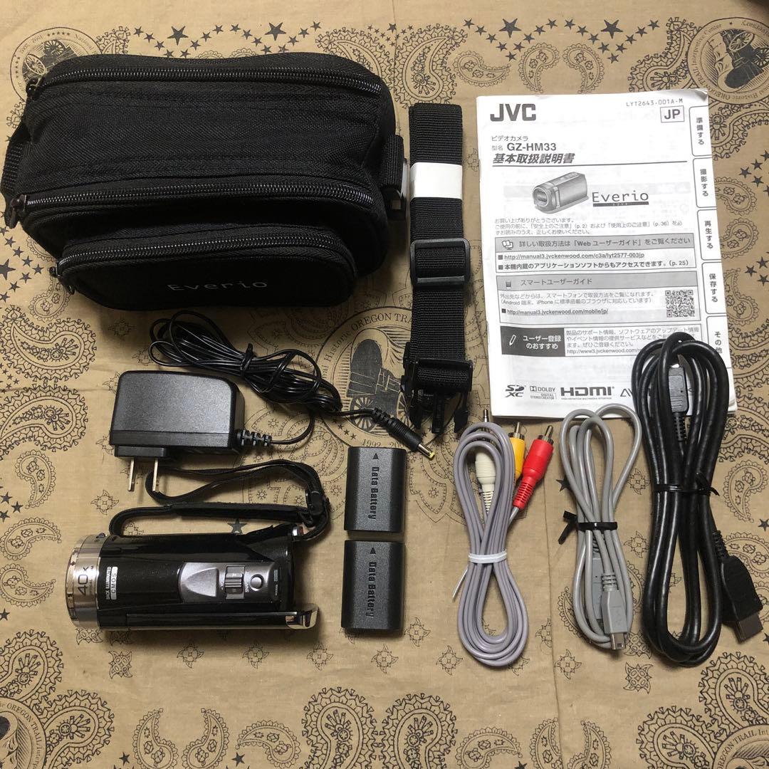 ほぼ新品 JVC Everio GZ-HM33 ブラック ケース付 ビデオカメラ