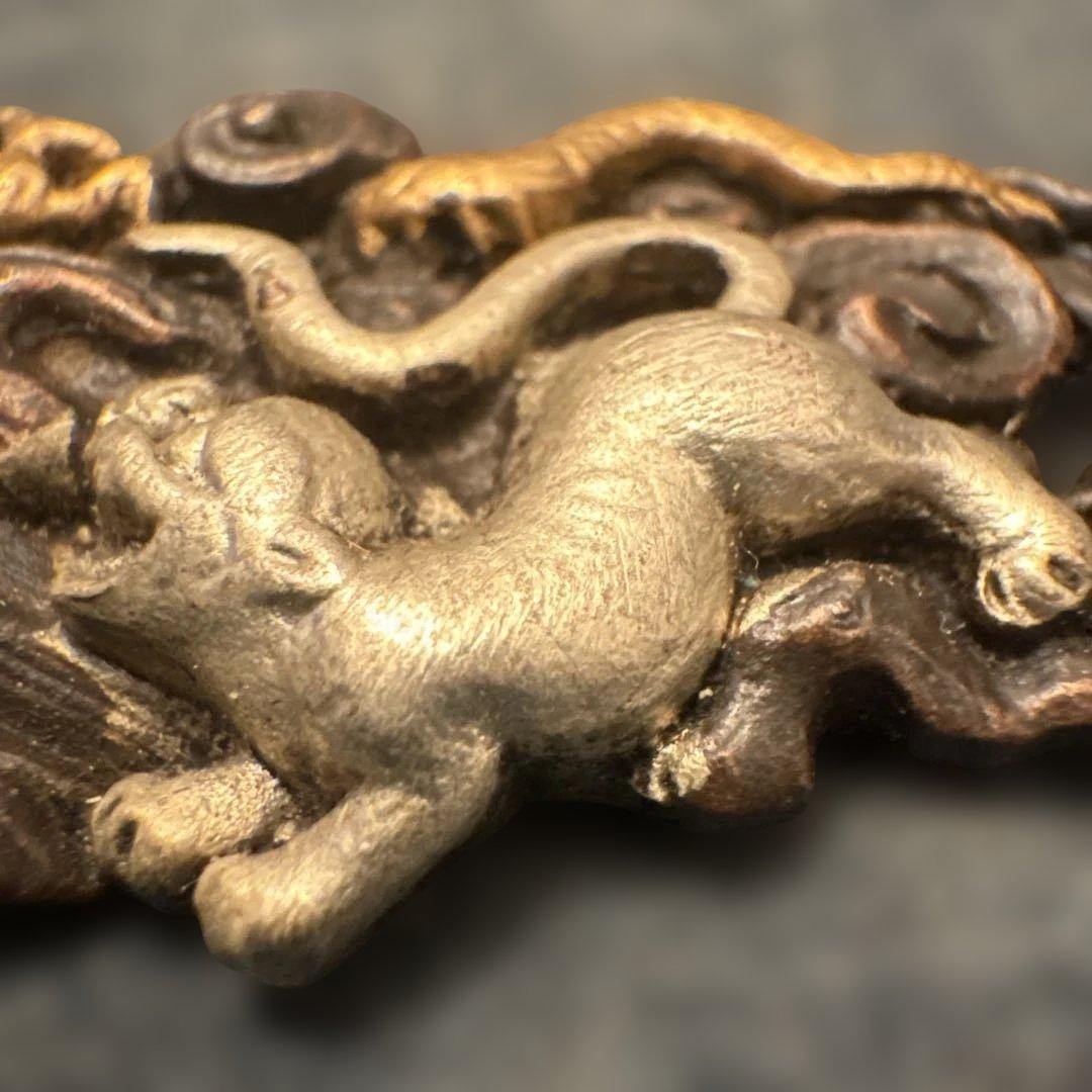 SALE⬇️時代物 目貫 龍虎　金銀　骨董　金工　刀装具　銅製