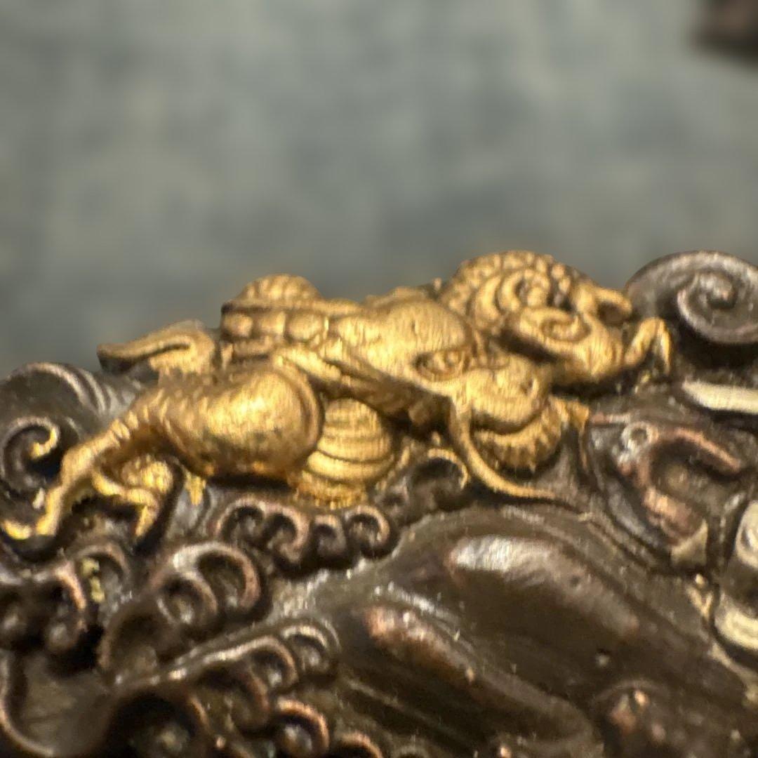 SALE⬇️時代物 目貫 龍虎　金銀　骨董　金工　刀装具　銅製
