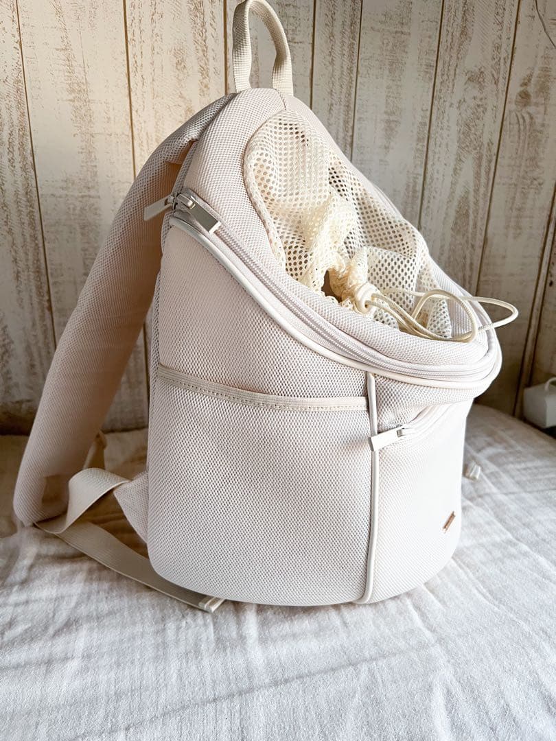 わんこグッズ】モンシェリ⭐︎キャリーバッグ メッシュベージュ