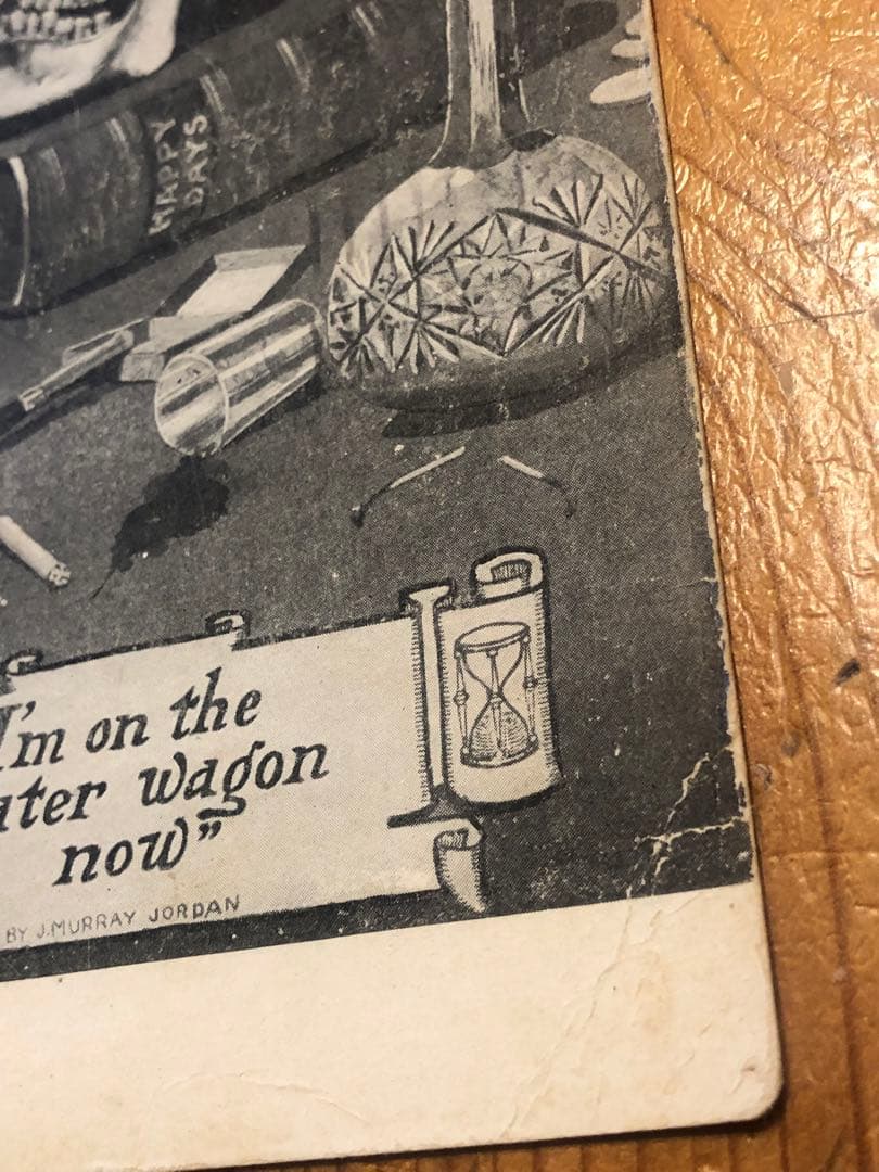 アンティーク　スカル　髑髏　骸骨　オンブックスカル　ビンテージ　ポストカード