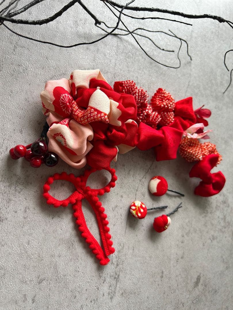 a*x様 七五三　七五三髪飾り　ヘッドドレス　着物髪飾り　リメイク髪飾り　021