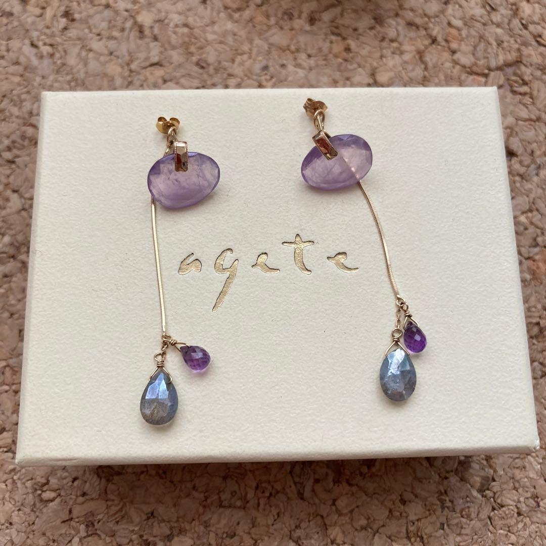 agete 2019限定 アメジスト カイヤナイト ピアス&チャームセット