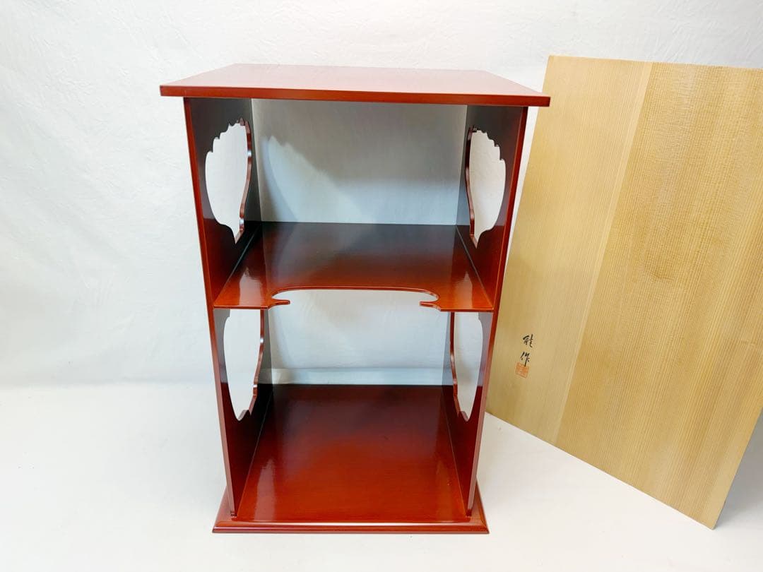 漆器 金箔 松と紅葉 蒔絵 梨地 小箱 小物入れ 時代物