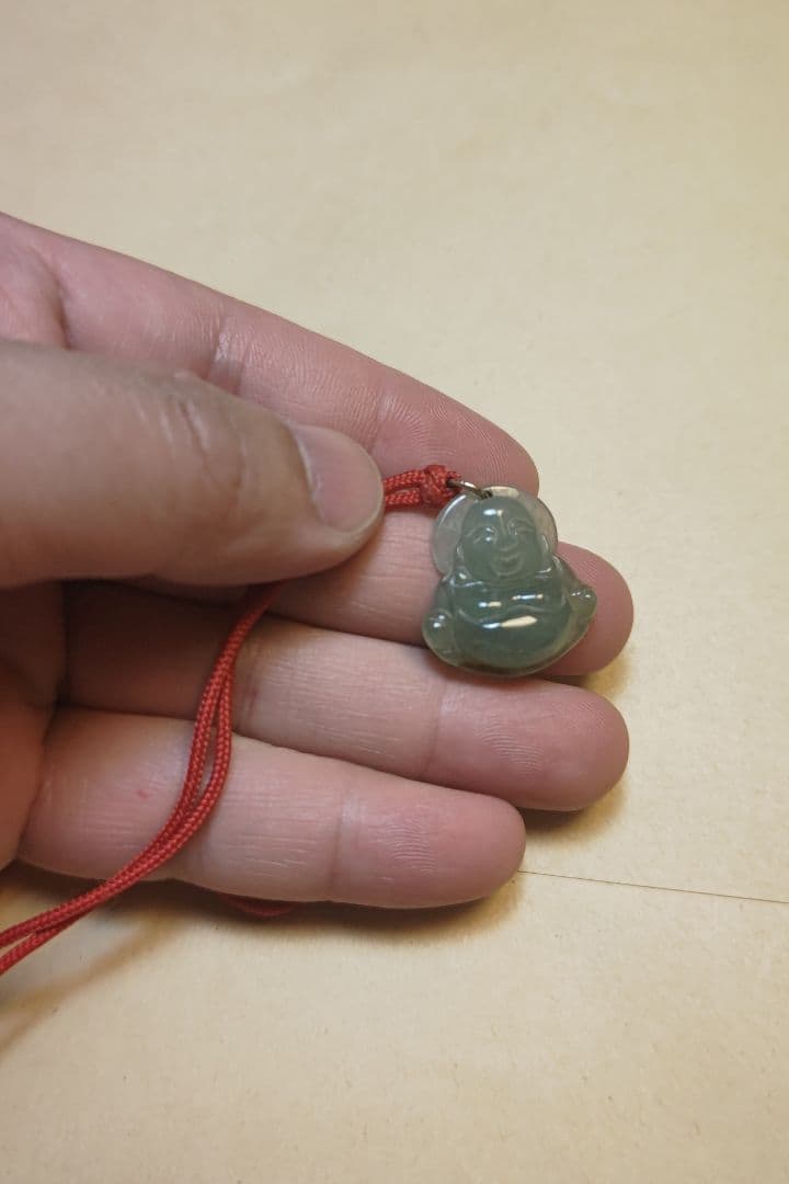翡翠 大黒天 ネックレス ペンダント 玉石 仏像、根付