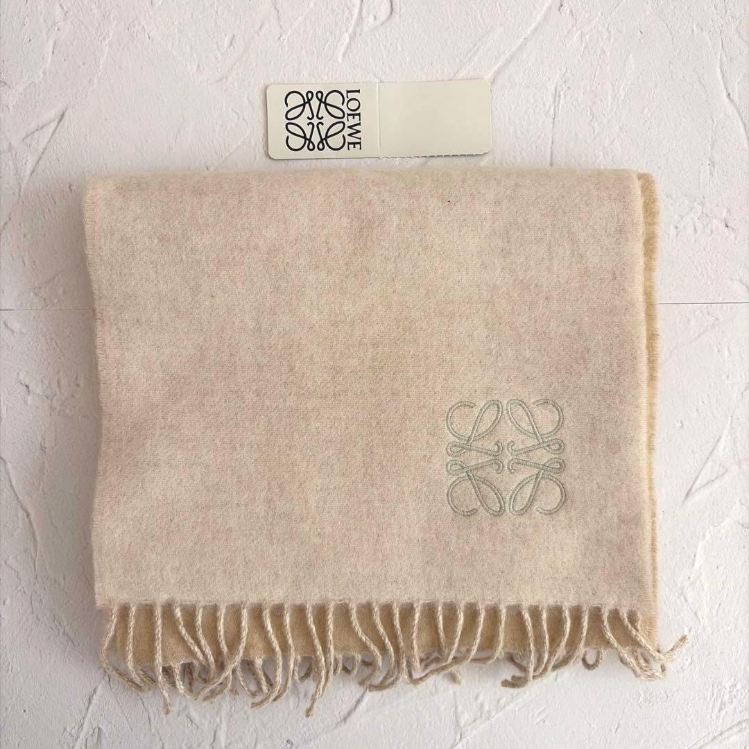 LOEWE バイカラー ストール マフラー Ivory/Sand ホワイト
