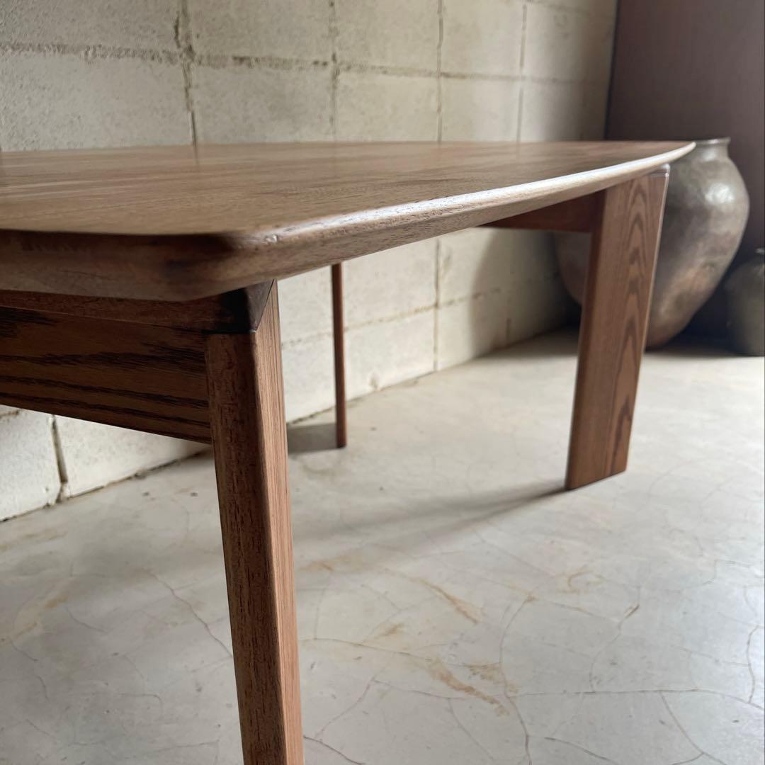 天然木無垢材　ダイニングテーブル　高さ2段階可　ハイセンス　モダン