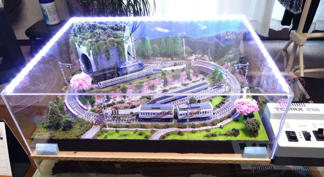 Nゲージ鉄道模型 ジオラマ 透明ケース付き A3サイズ