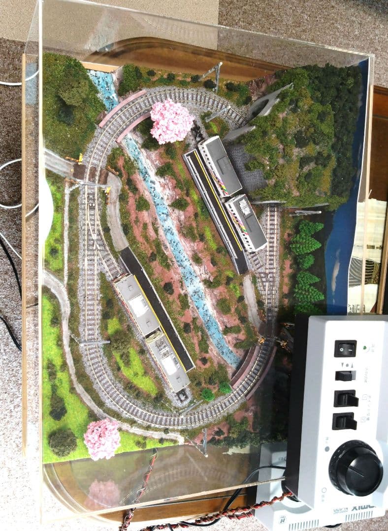 Nゲージ鉄道模型 ジオラマ 透明ケース付き A3サイズ