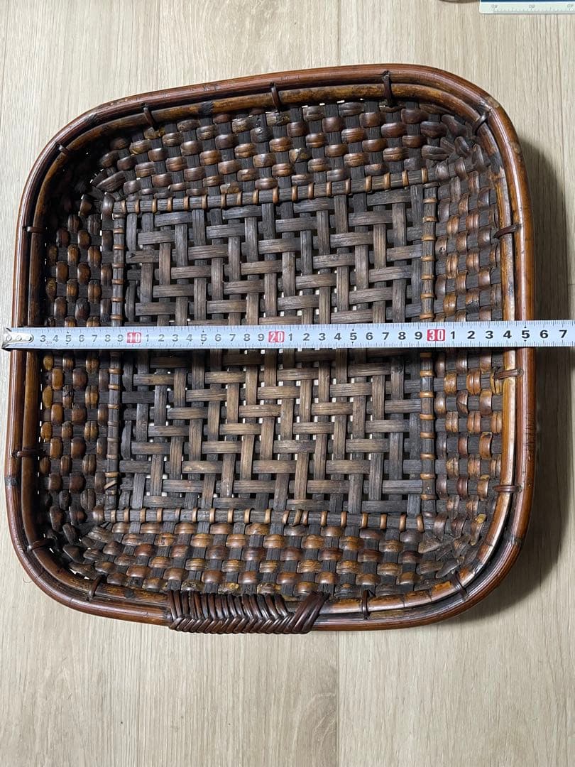 アンティーク 花籠／古道具 花器／竹籠 バスケット（山葡萄系素材