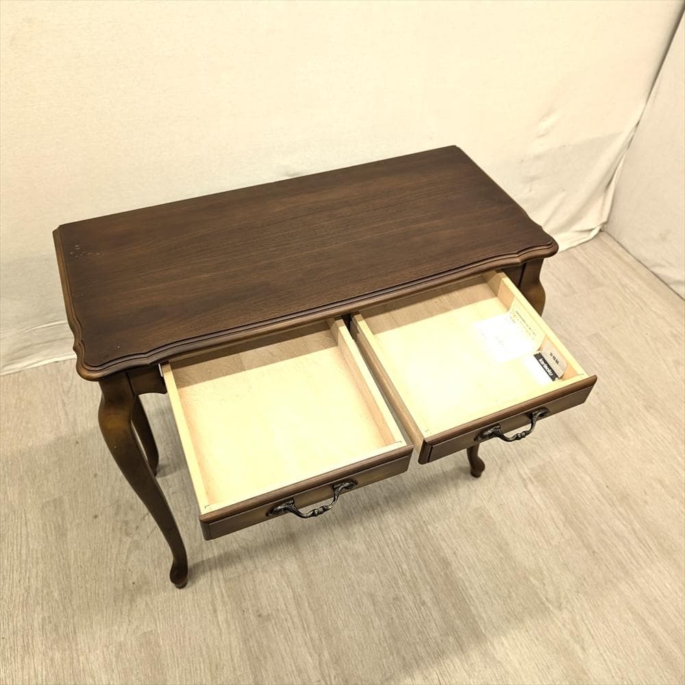 カリモク ウォールナット 猫脚 コンソール 飾り棚 キャビネット サイド