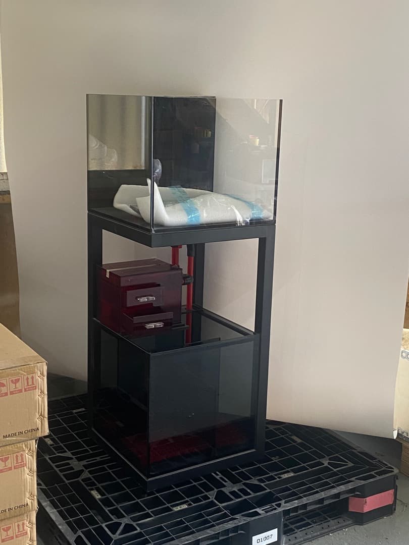 新品水槽オーバーフロー水槽45x45x38高さ80cmアクアリウム水槽引取可能