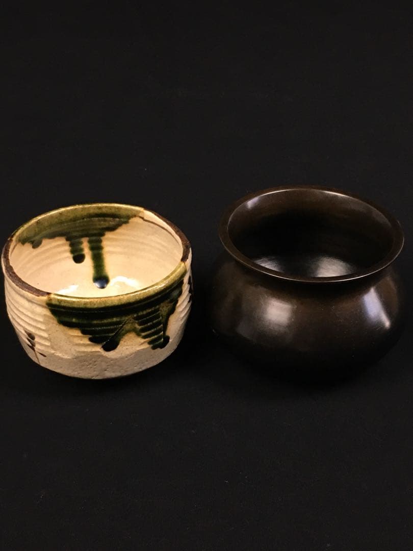 S348茶道具セット 短冊茶箱 10点揃 抹茶碗 水指 銅建水