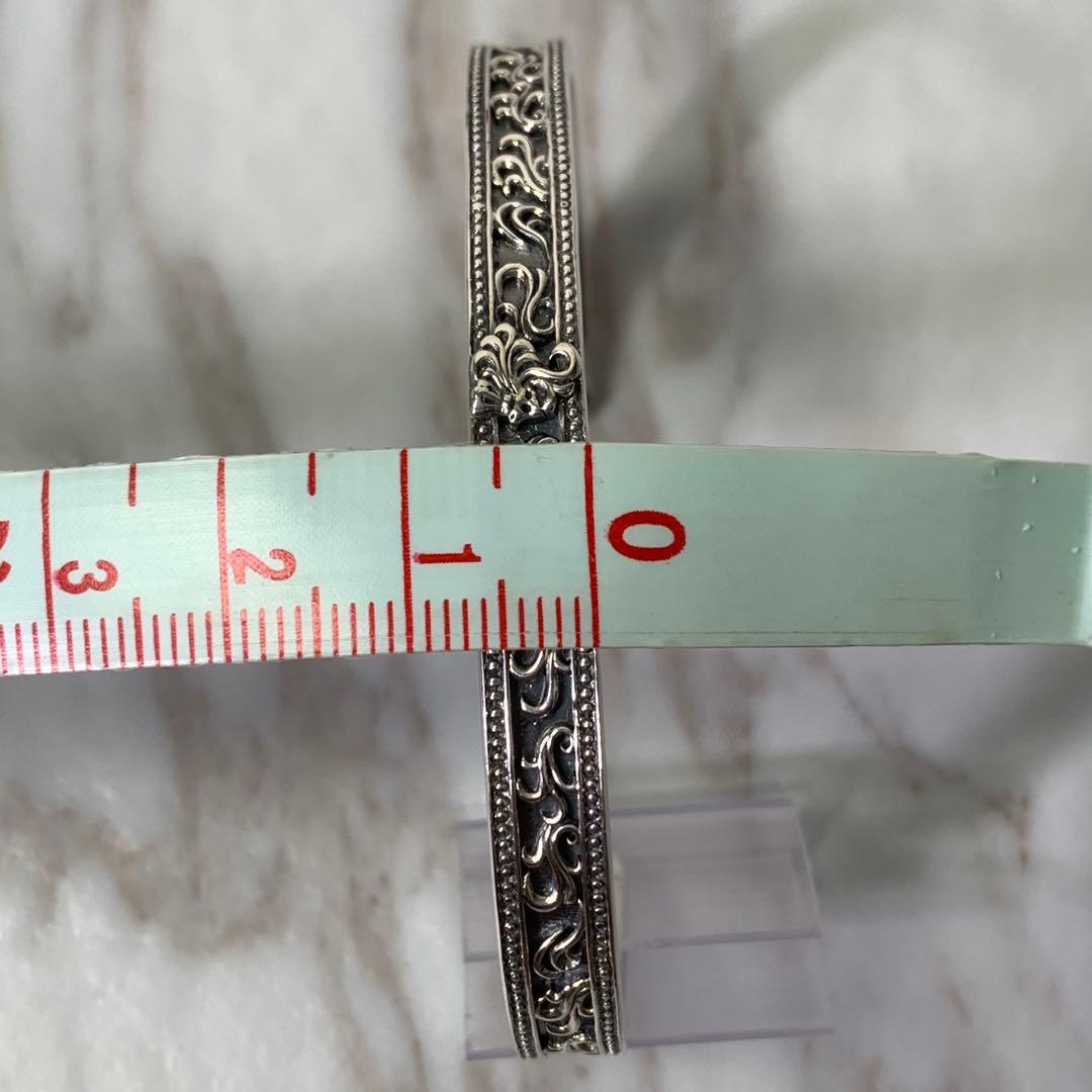 極美品 ライオンハート タテガミハウルバングル シルバー925 刻印 唐草