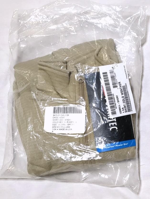 米軍ECWCS GEN3 LEVEL2ポーラテック グリッド フリースXS/S 個人装備